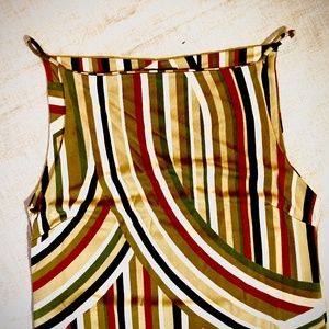 Very Vintage Viscose Striped Midi-Dress